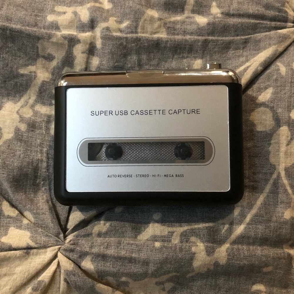 Cassette tape player with cassette tapes